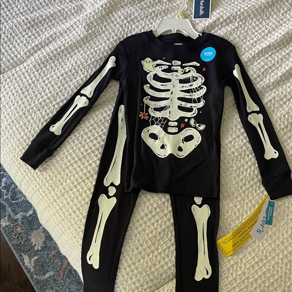 Carter's Black and White Skeleton Pajama Set